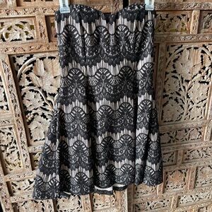 Strapless Black Lace Women's Dress